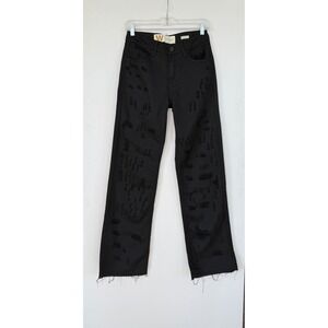 WAIMEA Black Denim Distressed‎ Baggy Fit Jeans Mens Size 28x32Grunge Street Rock